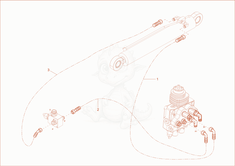 Exploded parts diagram of the TILT CYLINDER INSTALLATION of a Wacker Neuson DW50, with numbered balloons
