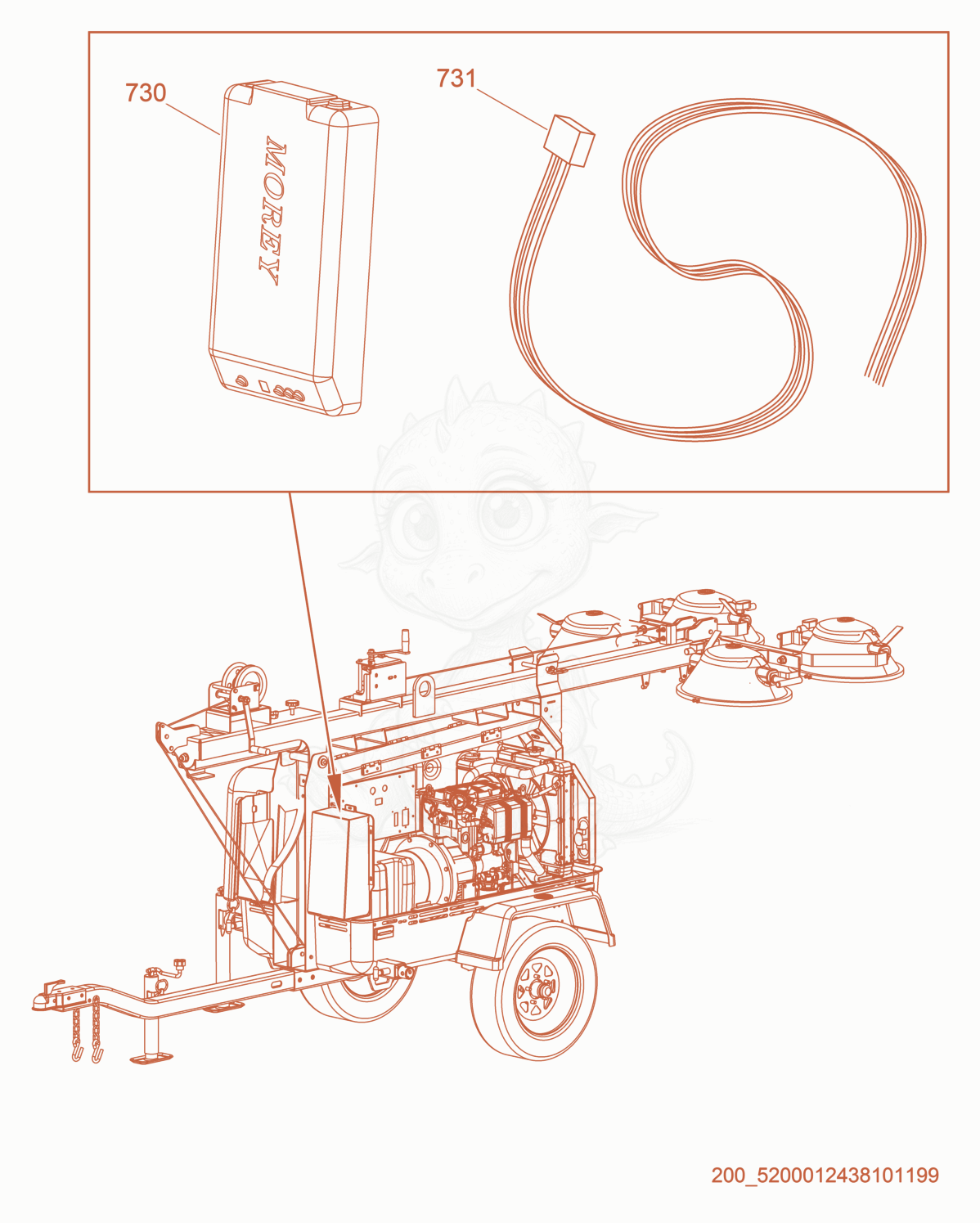 Exploded parts diagram of the Telematics of a Wacker Neuson LTN6L-VS, with numbered balloons