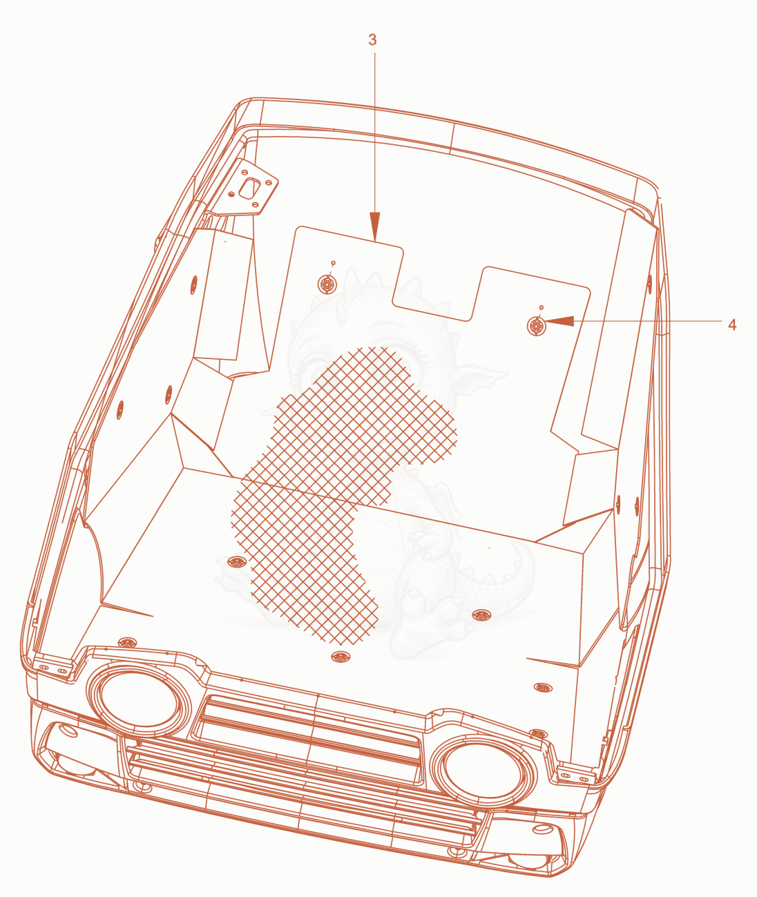 Exploded parts diagram of the sound insulation of a Wacker Neuson RD45-140US, with numbered balloons