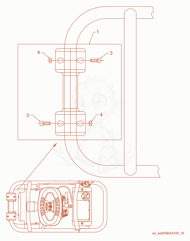 Exploded parts diagram of the Roller Kit of a Wacker Neuson BS600, with numbered balloons