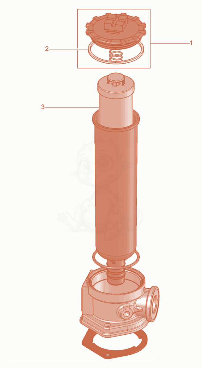 Exploded parts diagram of the Return filter of a Wacker Neuson DPU110LEM870, with numbered balloons