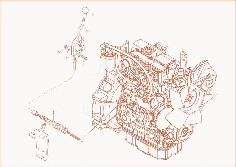 Exploded parts diagram of the speed actuating of a Wacker Neuson 2404, with numbered balloons