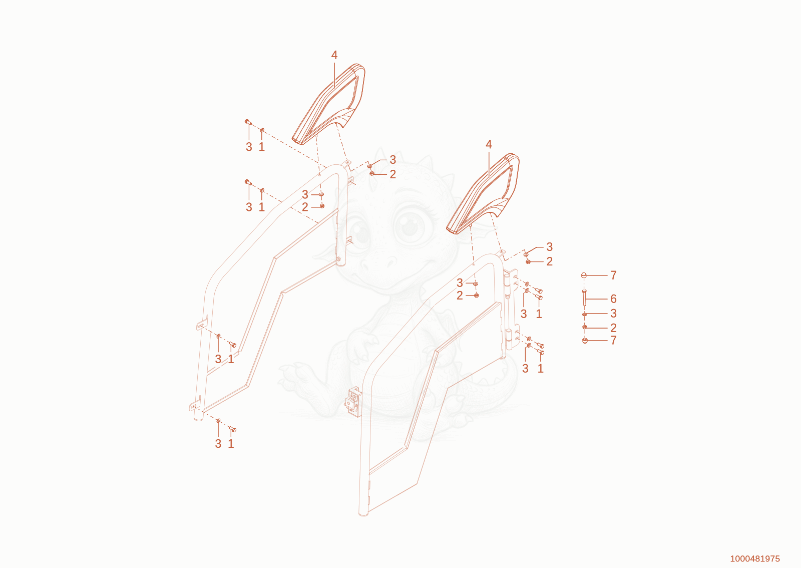 Exploded parts diagram of the fastening parts of a Wacker Neuson WL300E(A15-01), with numbered balloons