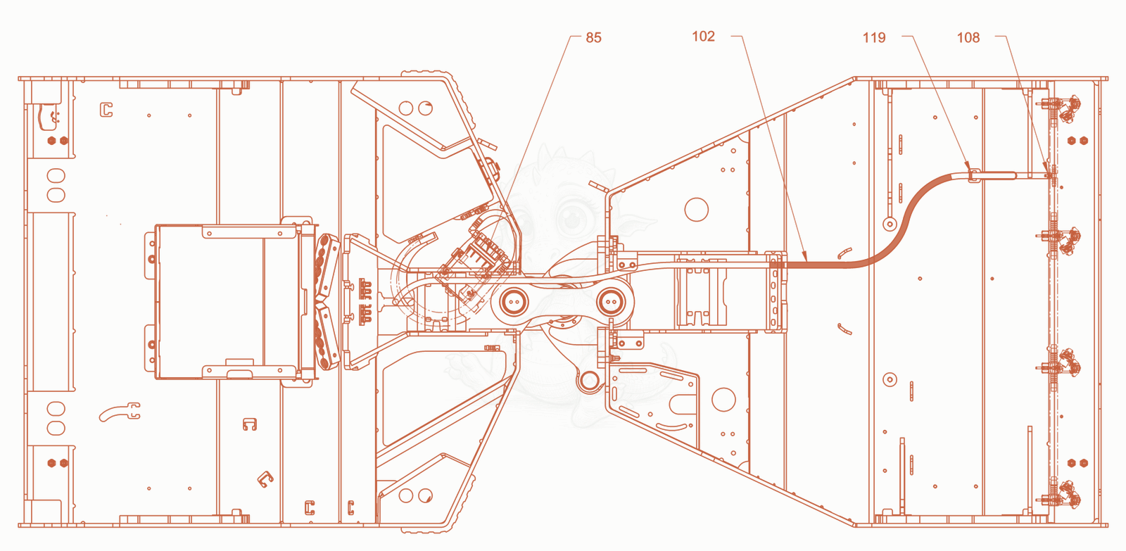 Exploded parts diagram of the Sprinkling of a Wacker Neuson RD45-140C, with numbered balloons