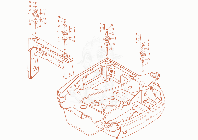 Exploded parts diagram of the CUSHION CABIN of a Wacker Neuson EZ26, with numbered balloons