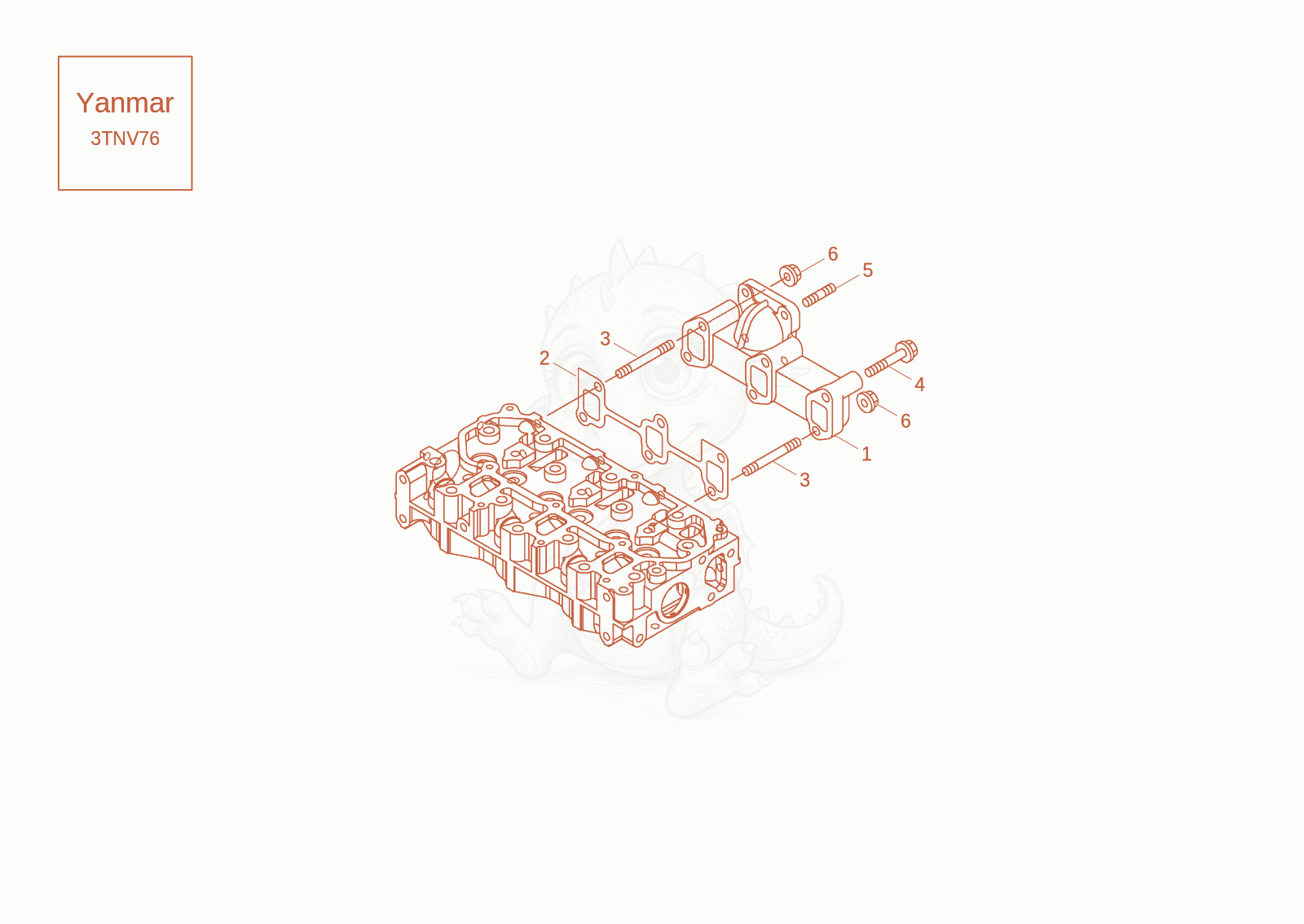 Exploded parts diagram of the EXHAUST MANIFOLD of a Wacker Neuson DW20-2, with numbered balloons