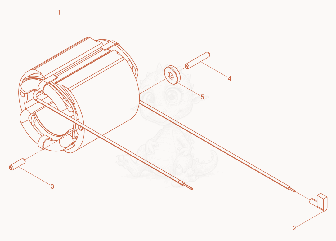 Exploded parts diagram of the Motor Armature Set of a Wacker Neuson M2000/230/RFI, with numbered balloons