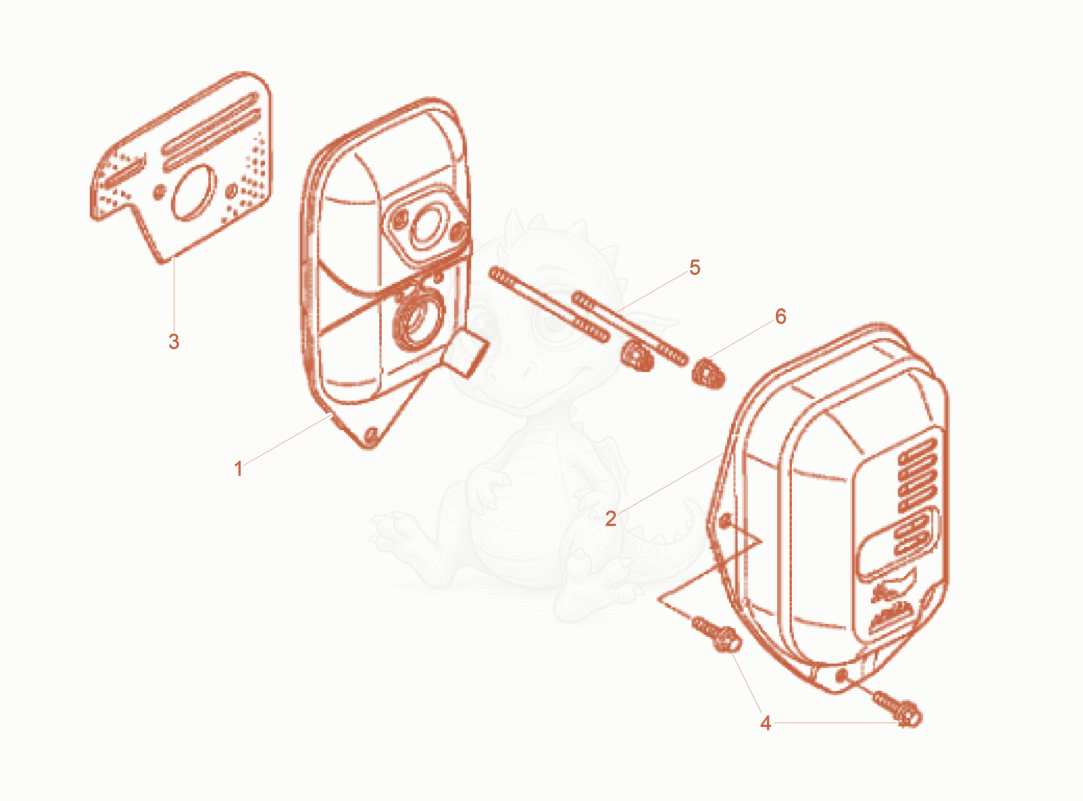 Exploded parts diagram of the Muffler of a Wacker Neuson BS70-4AS11IN, with numbered balloons
