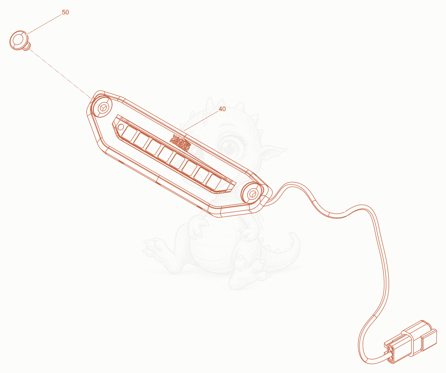Exploded parts diagram of the Compatec of a Wacker Neuson XPUKMAT, with numbered balloons
