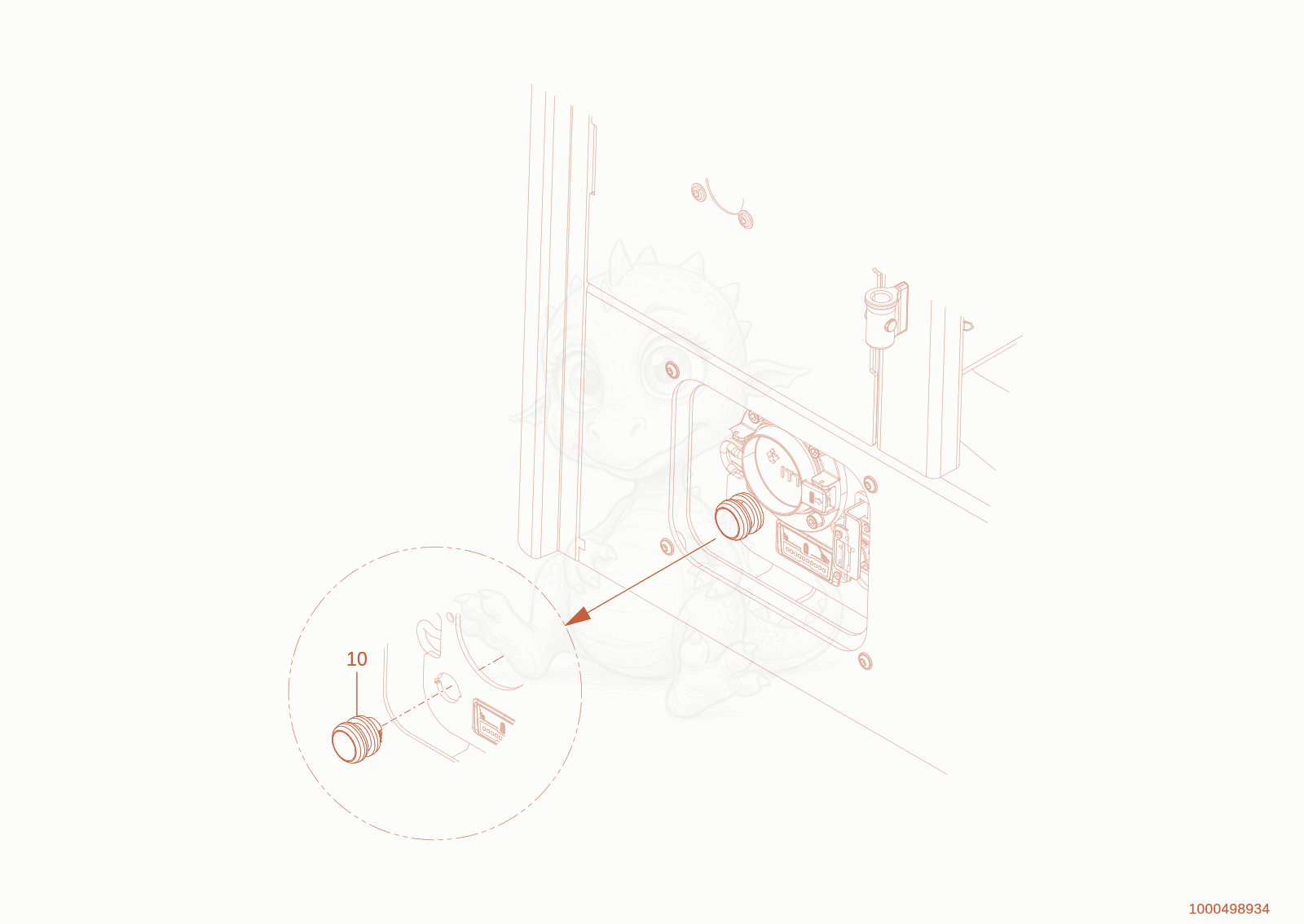 Exploded parts diagram of the Charge release of a Wacker Neuson WL300E(A15-01), with numbered balloons