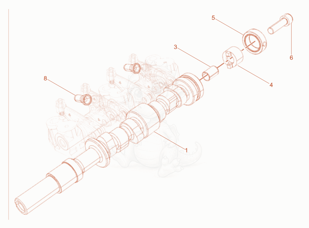 Exploded parts diagram of the Camshaft of a Wacker Neuson DPU80RLEM770, with numbered balloons