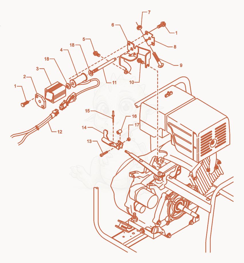 Exploded parts diagram of the Engine Auto Idle cpl. of a Wacker Neuson G5.6A, with numbered balloons