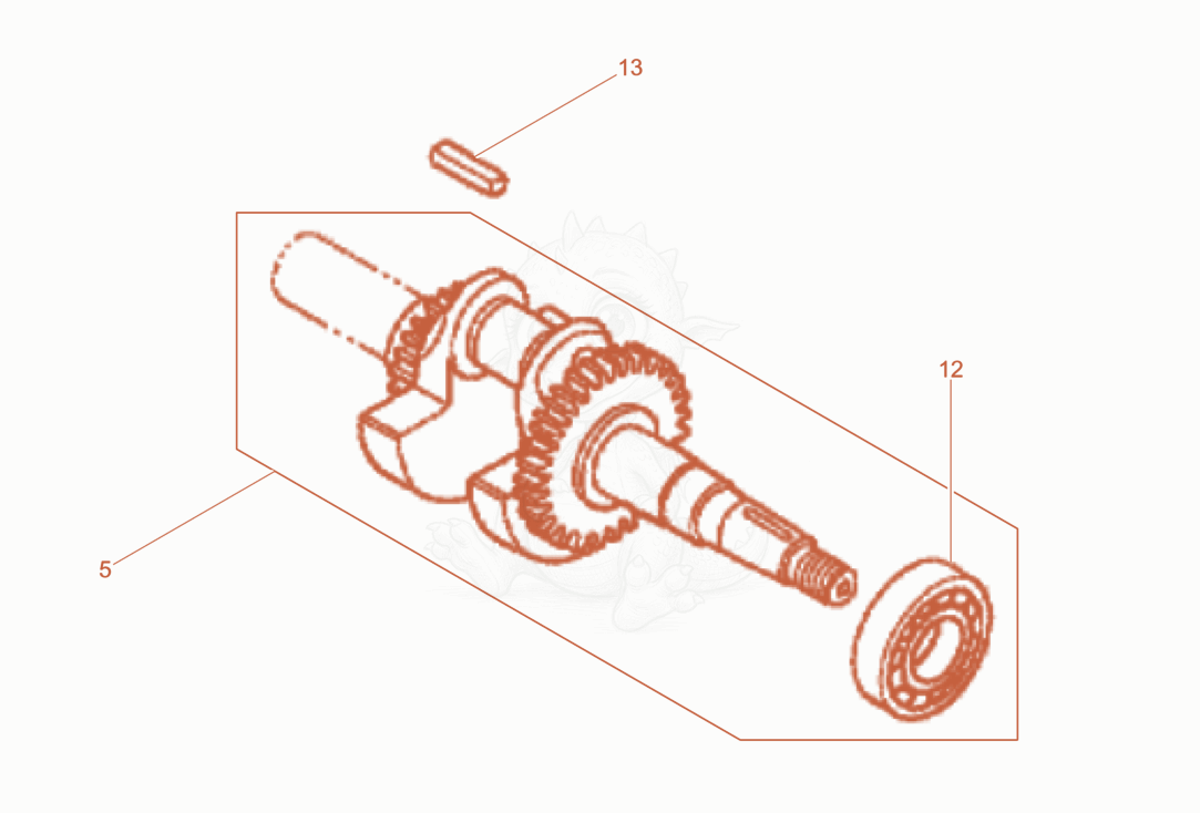 Exploded parts diagram of the Crankshaft of a Wacker Neuson BPU2540ACN, with numbered balloons