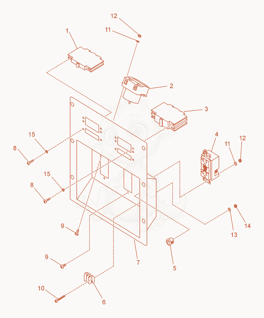 Exploded parts diagram of the Receptacle Panel cpl. of a Wacker Neuson G12, with numbered balloons