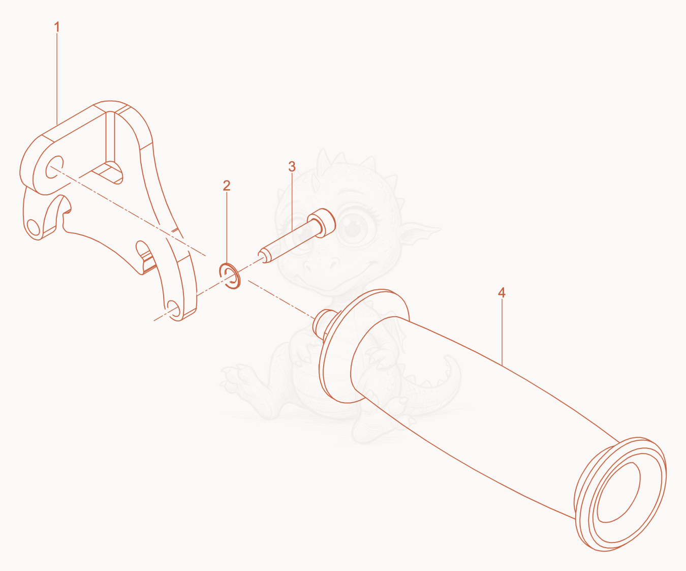Exploded parts diagram of the Handle of a Wacker Neuson RCP-12/12060HZ, with numbered balloons