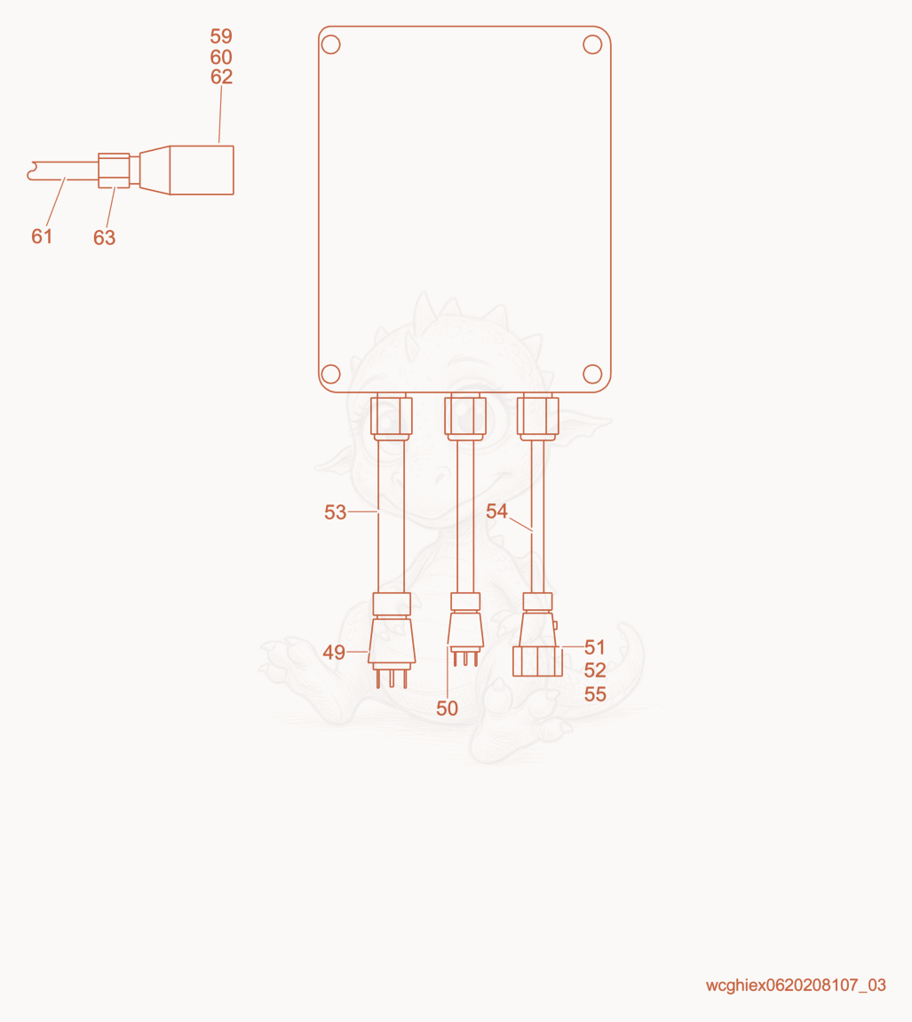 Exploded parts diagram of the Electrical Components of a Wacker Neuson CUB700, with numbered balloons