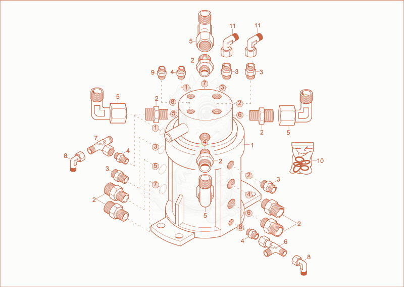 Exploded parts diagram of the dozer blade of a Wacker Neuson 6003, with numbered balloons