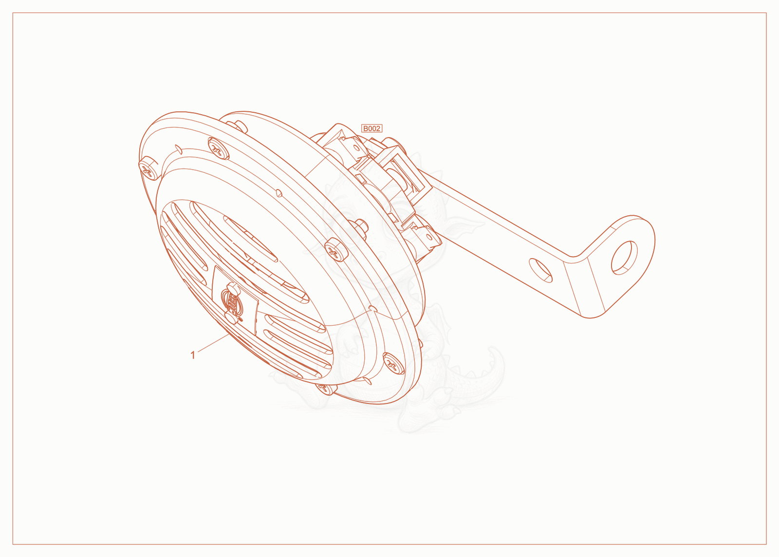 Exploded parts diagram of the Horn of a Wacker Neuson RT-SC4, with numbered balloons