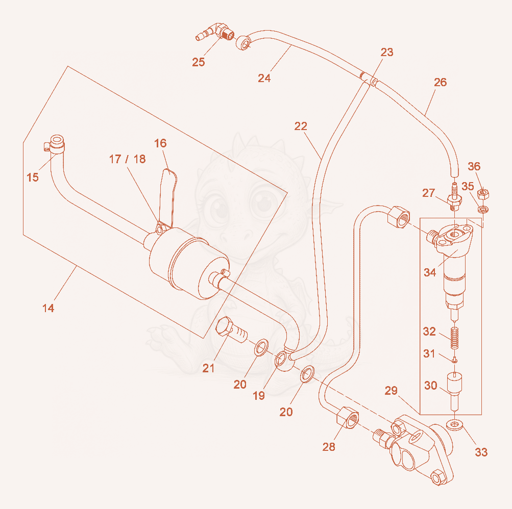 Exploded parts diagram of the Injection Valve of a Wacker Neuson DPU2440F, with numbered balloons