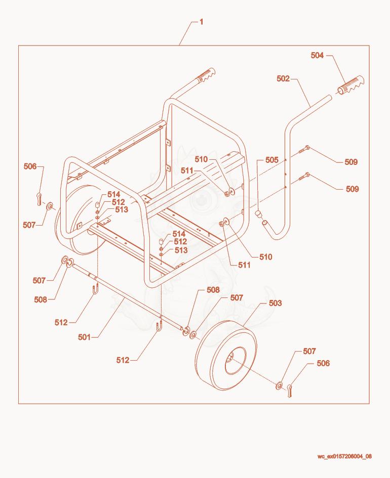 Exploded parts diagram of the Transport Kit of a Wacker Neuson GS12AI, with numbered balloons