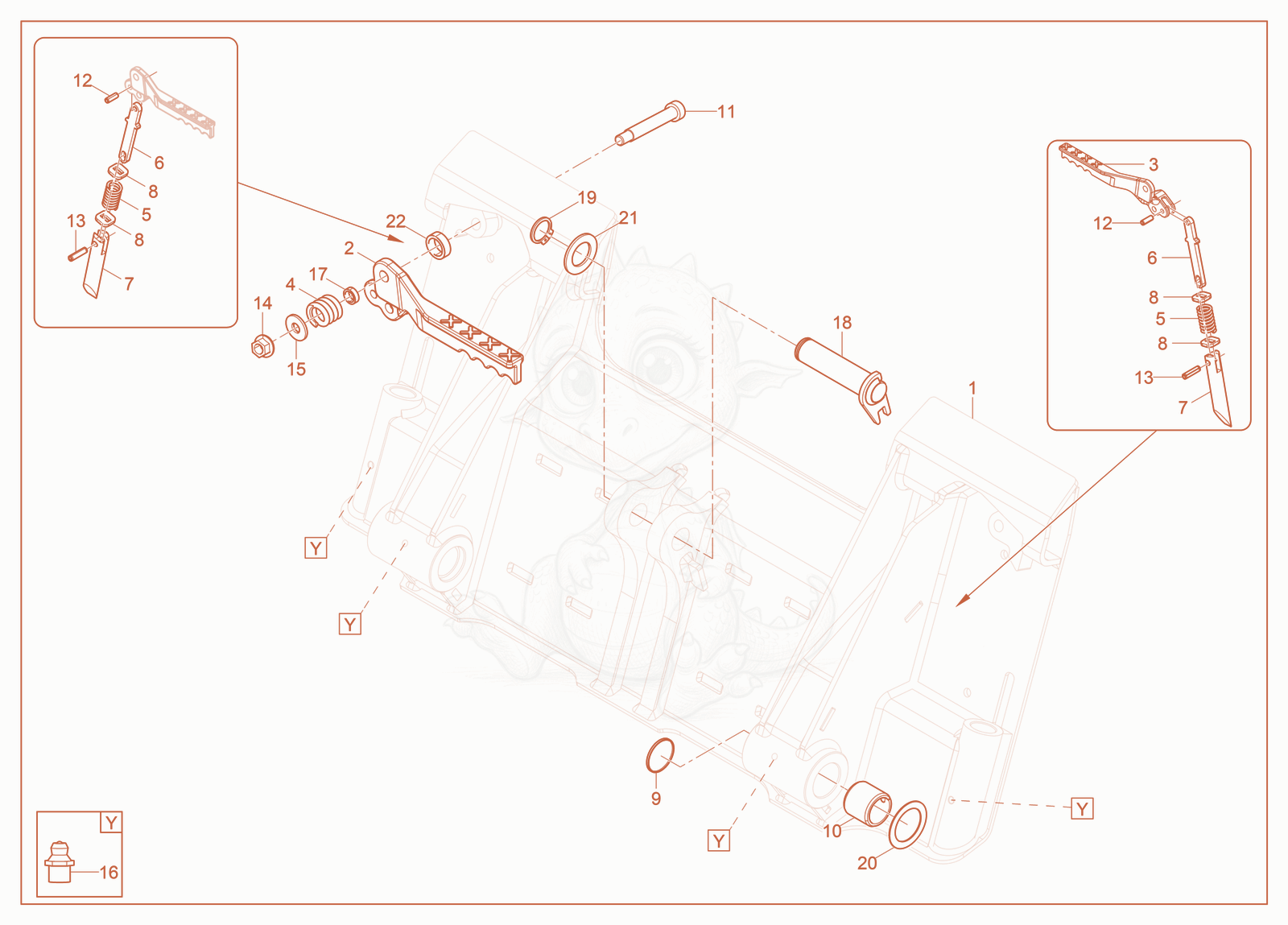 Exploded parts diagram of the ISO Coupler of a Wacker Neuson SM100, with numbered balloons