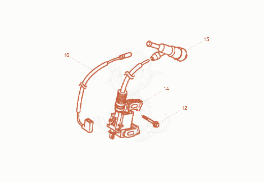 Exploded parts diagram of the Ignition Coil of a Wacker Neuson WP1550AUS, with numbered balloons