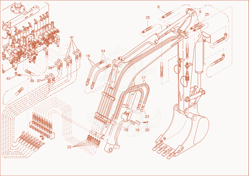Exploded parts diagram of the ARMSYSTEM INSTALLATION of a Wacker Neuson 6502WD, with numbered balloons