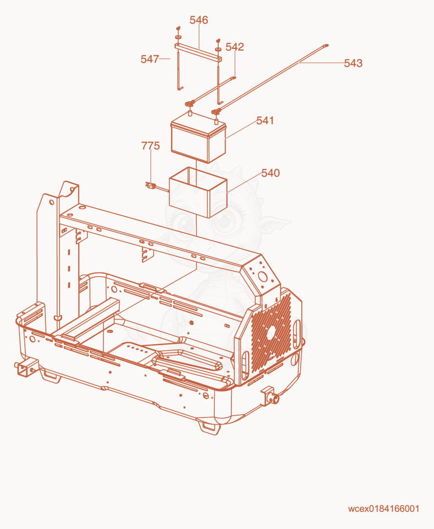 Exploded parts diagram of the Option-Battery Heater of a Wacker Neuson LTN6K-LT, with numbered balloons