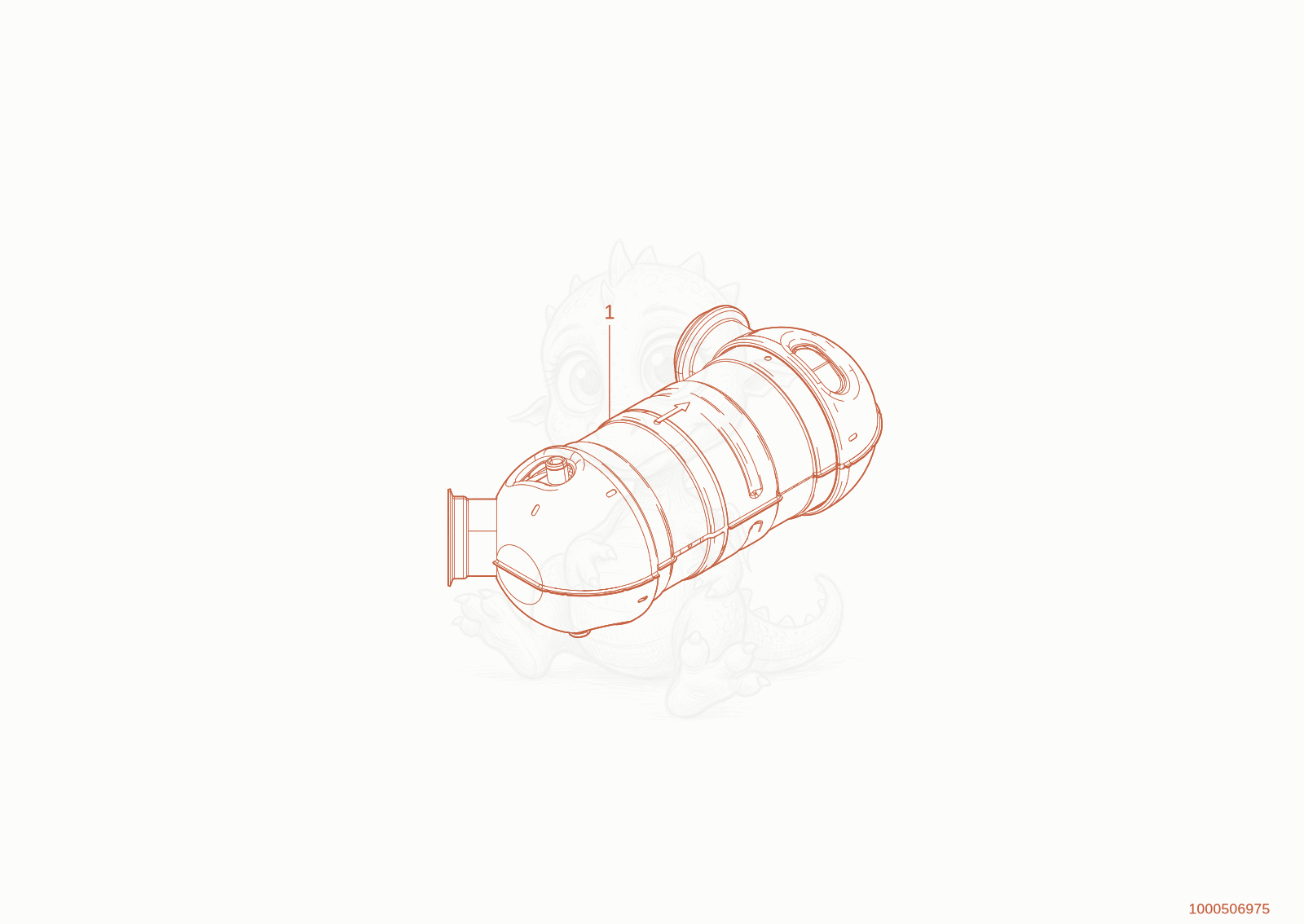 Exploded parts diagram of the catalysator of a Wacker Neuson TH942(416-29), with numbered balloons