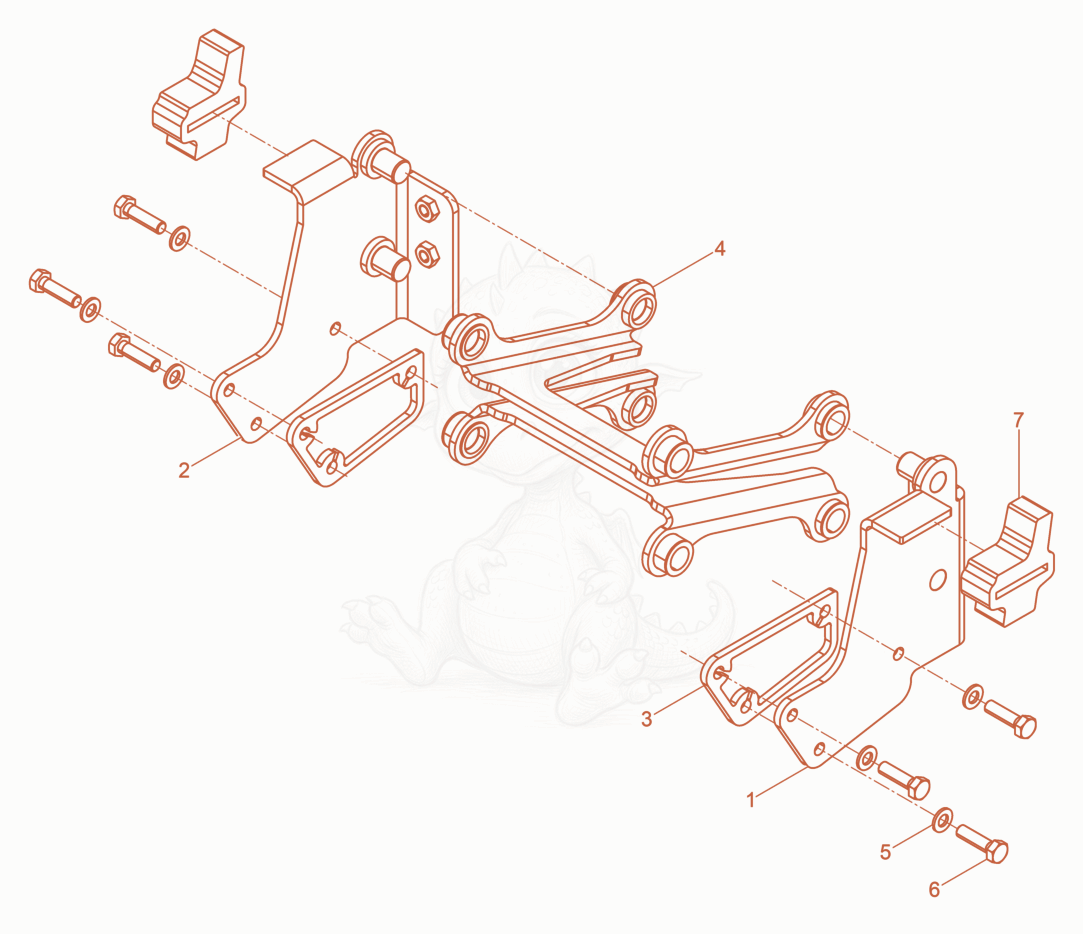 Exploded parts diagram of the parallel guide of a Wacker Neuson AS50, with numbered balloons