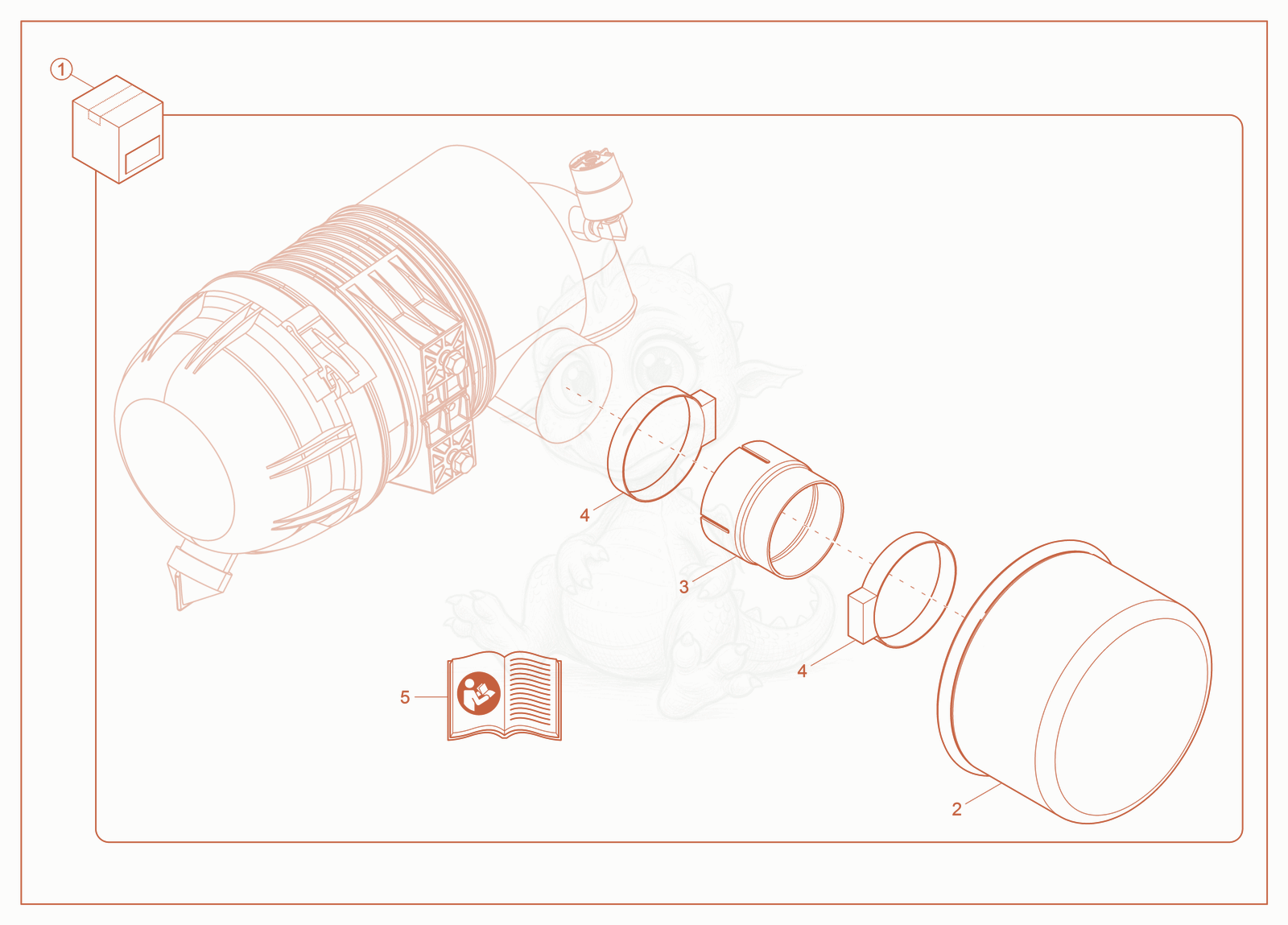 Exploded parts diagram of the Kit—Cyclonic Air Cleaner of a Wacker Neuson ST31(S05-6), with numbered balloons