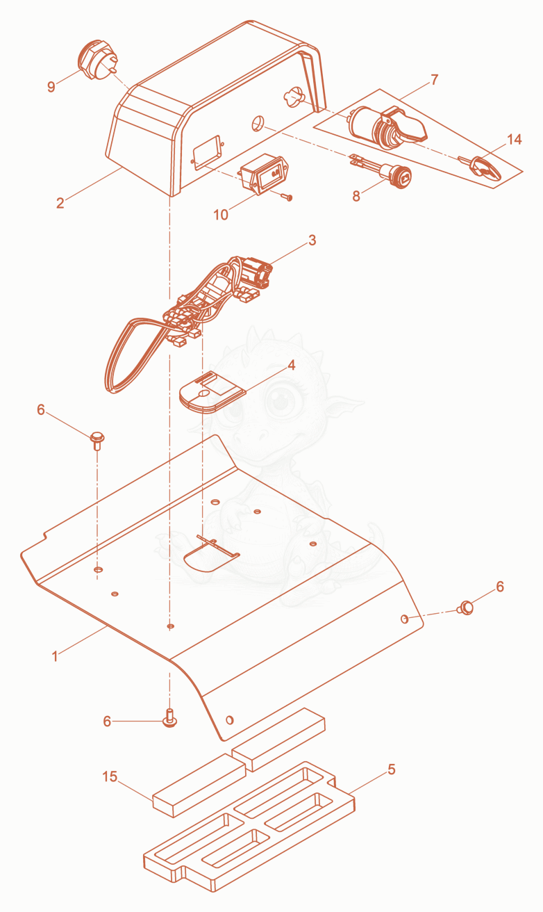Exploded parts diagram of the Battery cover cpl. of a Wacker Neuson DPU4545HEHUS, with numbered balloons