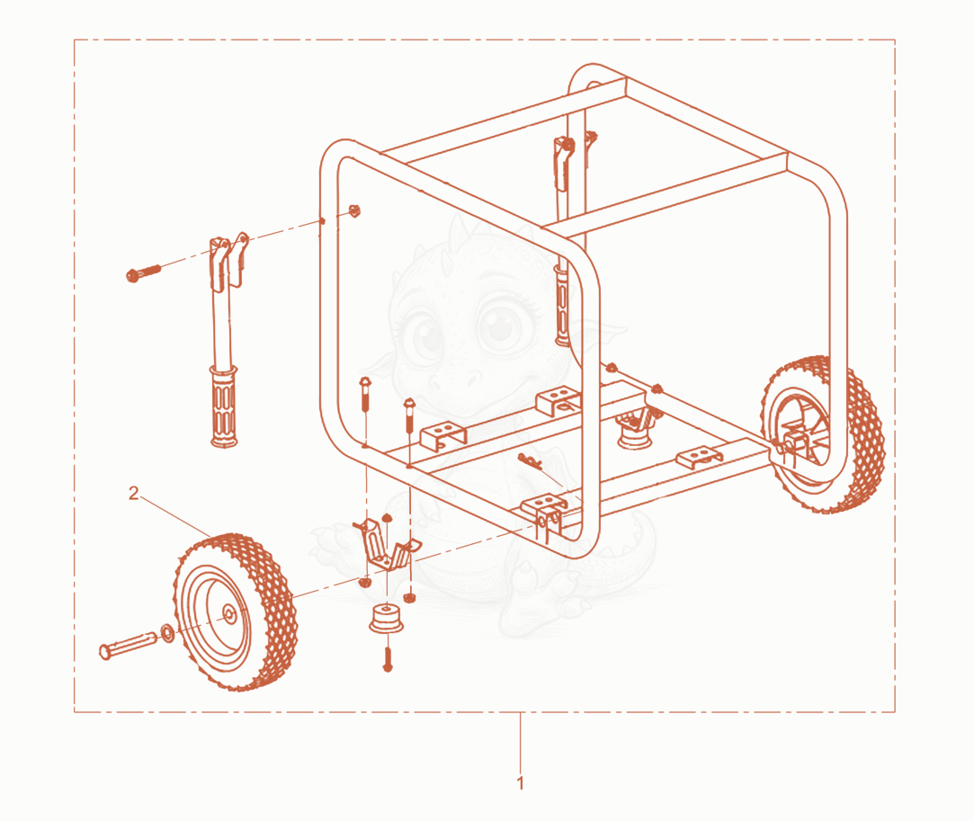 Despiece del Accessories de una máquina Wacker Neuson MDP3-CE, con globos numerados