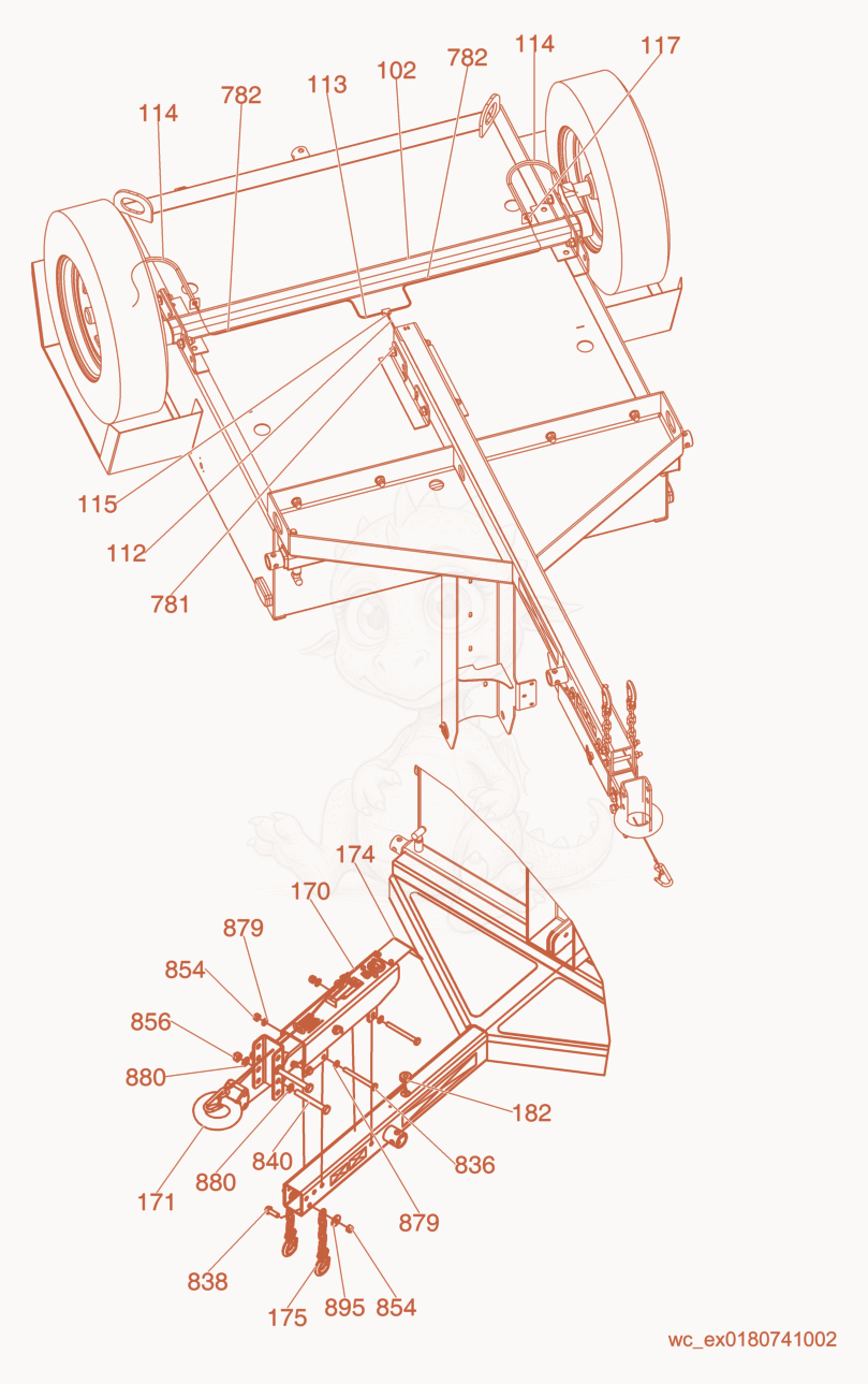 Exploded parts diagram of the Option-Hydraulic Brake of a Wacker Neuson LTW20Z1-VS, with numbered balloons