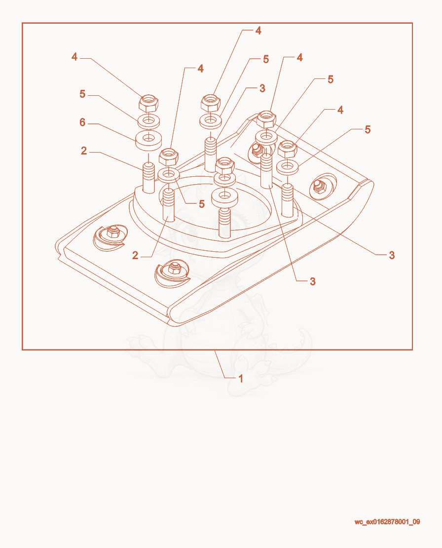 Exploded parts diagram of the Ramming Shoe Kit of a Wacker Neuson BS50-2, with numbered balloons