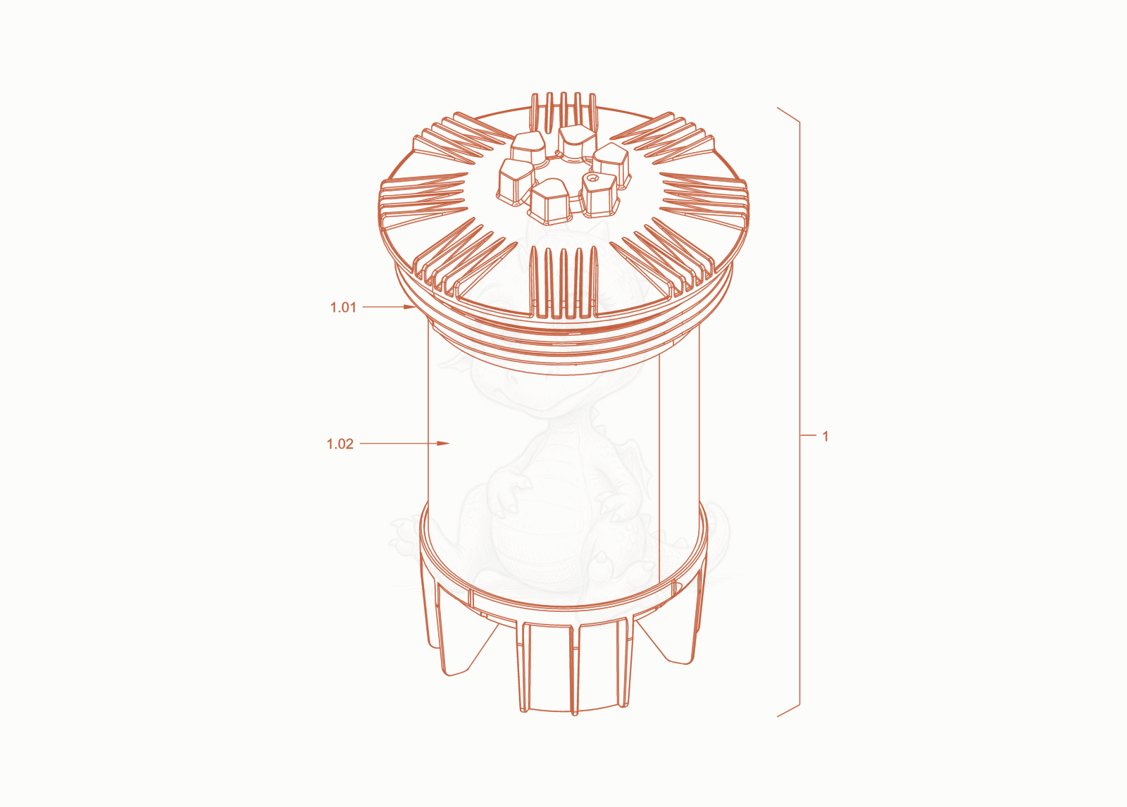 Exploded parts diagram of the filter of a Wacker Neuson RD24-100E, with numbered balloons