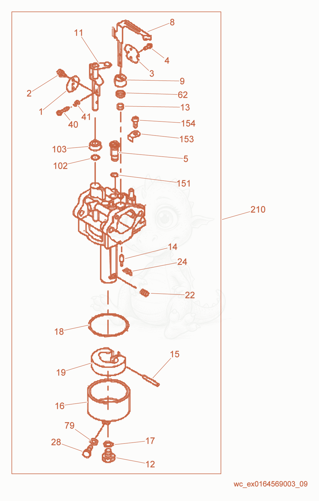 Exploded parts diagram of the Carburetor of a Wacker Neuson GP4000, with numbered balloons
