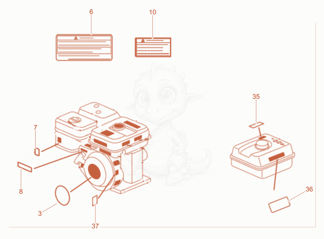 Exploded parts diagram of the Label of a Wacker Neuson XPSKMAT, with numbered balloons