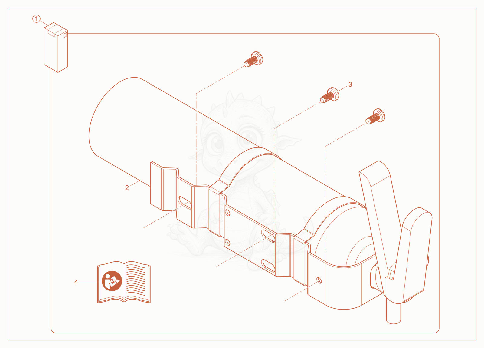 Exploded parts diagram of the Kit—Fire Extinguisher of a Wacker Neuson ST45(S06-6), with numbered balloons