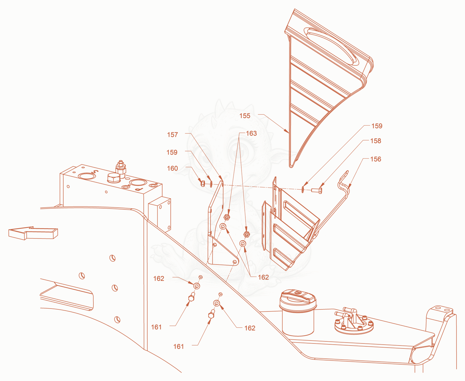 Exploded parts diagram of the main frame and assemblies of a Wacker Neuson RD40-130.3, with numbered balloons