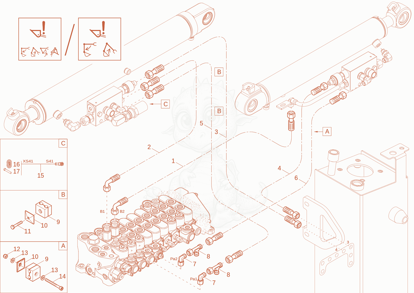 Exploded parts diagram of the OVERLAOD SYSTEM (OPTION) of a Wacker Neuson EZ17-2, with numbered balloons