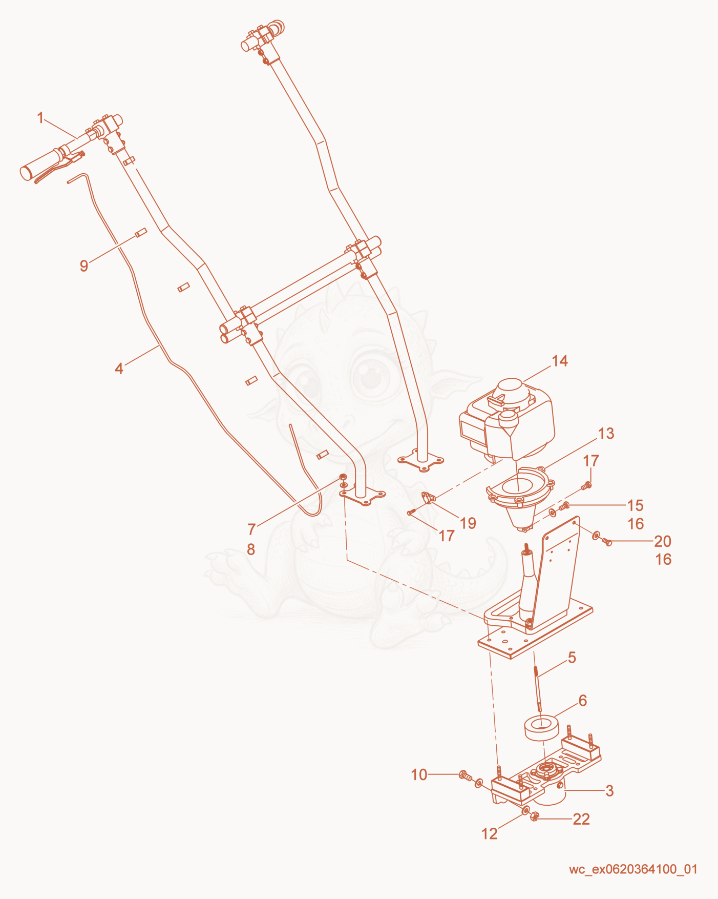 Exploded parts diagram of the Wet Screed cpl. of a Wacker Neuson P35AEU, with numbered balloons