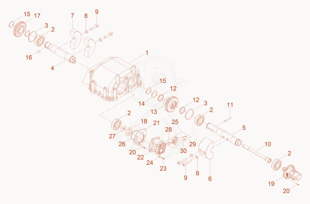 Exploded parts diagram of the Exciter cpl. left of a Wacker Neuson DPU130LE, with numbered balloons