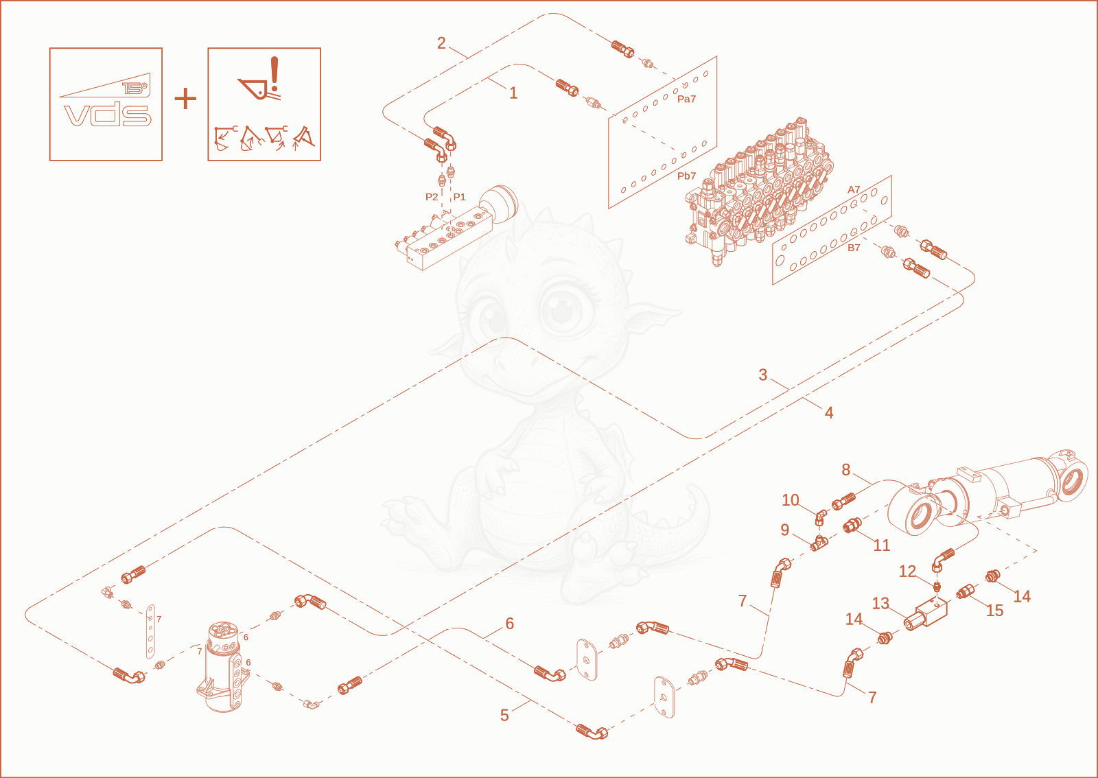 Exploded parts diagram of the DOZER BLADE OPERATION (OPTION) of a Wacker Neuson ET42, with numbered balloons