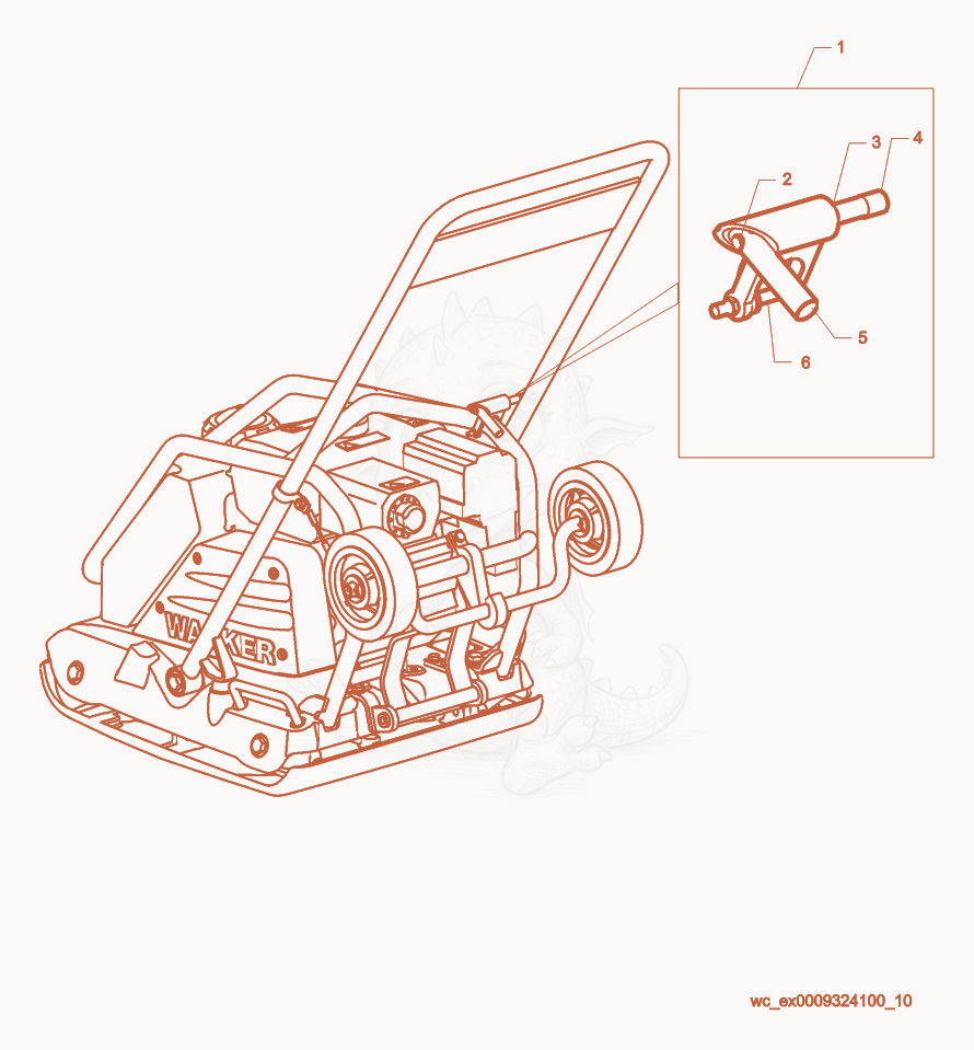 Exploded parts diagram of the Latch Kit of a Wacker Neuson WP1550R, with numbered balloons