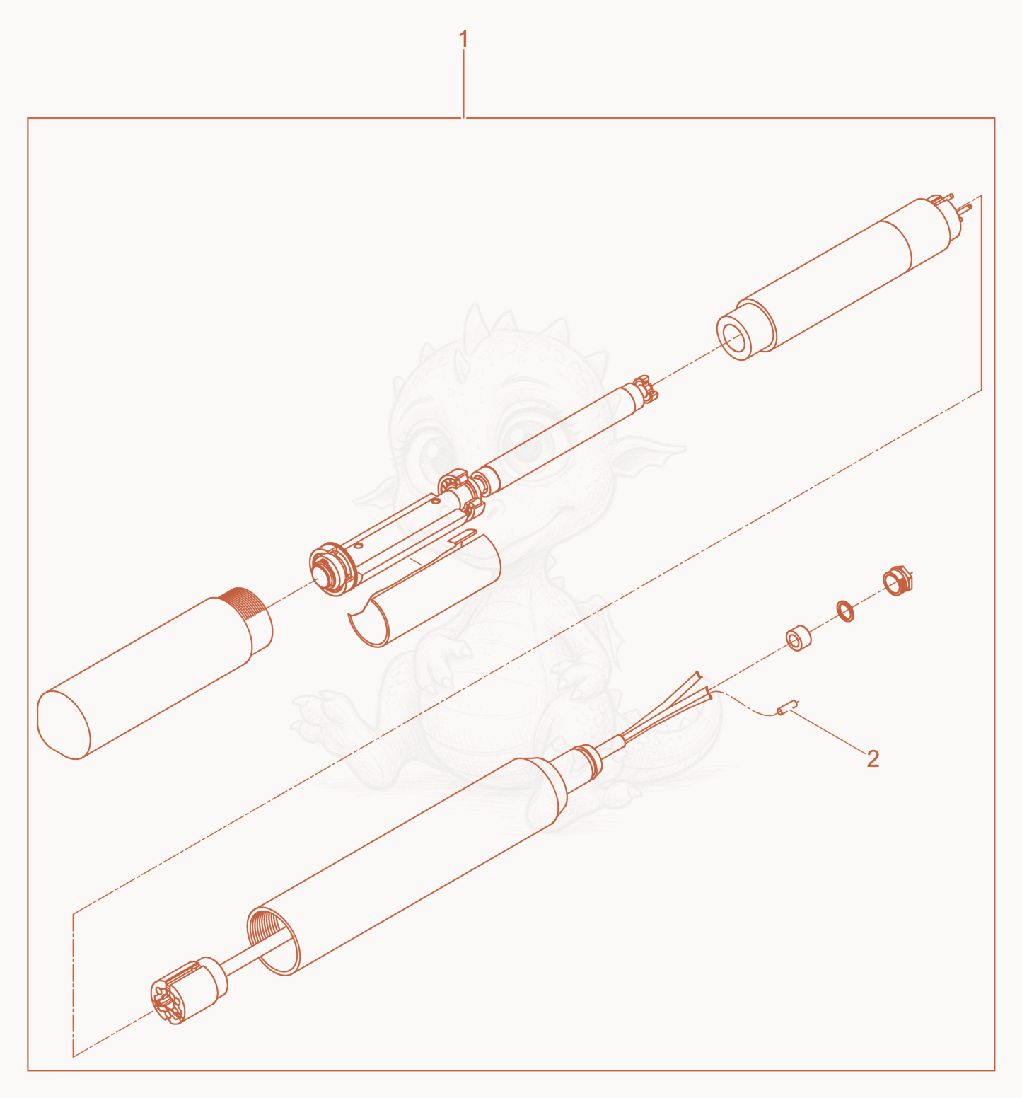 Exploded parts diagram of the Retrofit kit-Internal Vibrator of a Wacker Neuson IREN4510MGV, with numbered balloons