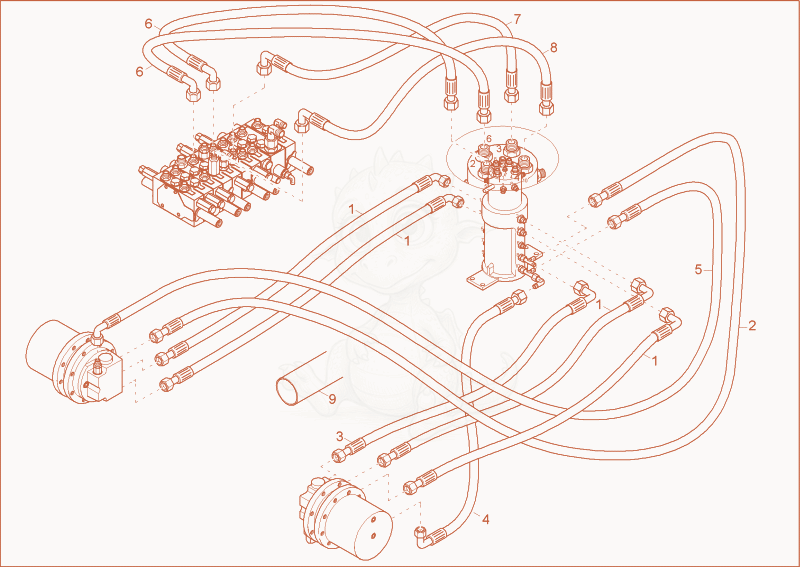 Exploded parts diagram of the TRAVELLING GEAR INSTALLATION of a Wacker Neuson 2003, with numbered balloons