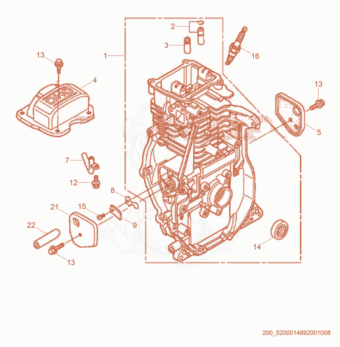 Exploded parts diagram of the Cylinder Head of a Wacker Neuson BS60-4AS, with numbered balloons