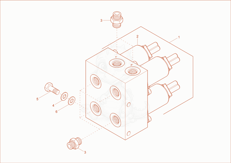 Exploded parts diagram of the PROPORTIONAL VALVE (OPTION) of a Wacker Neuson EW100, with numbered balloons