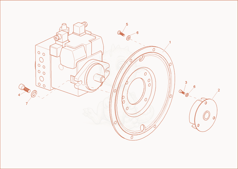 Exploded parts diagram of the HYDRAULIC PUMP DRIVE of a Wacker Neuson 1200/2002, with numbered balloons